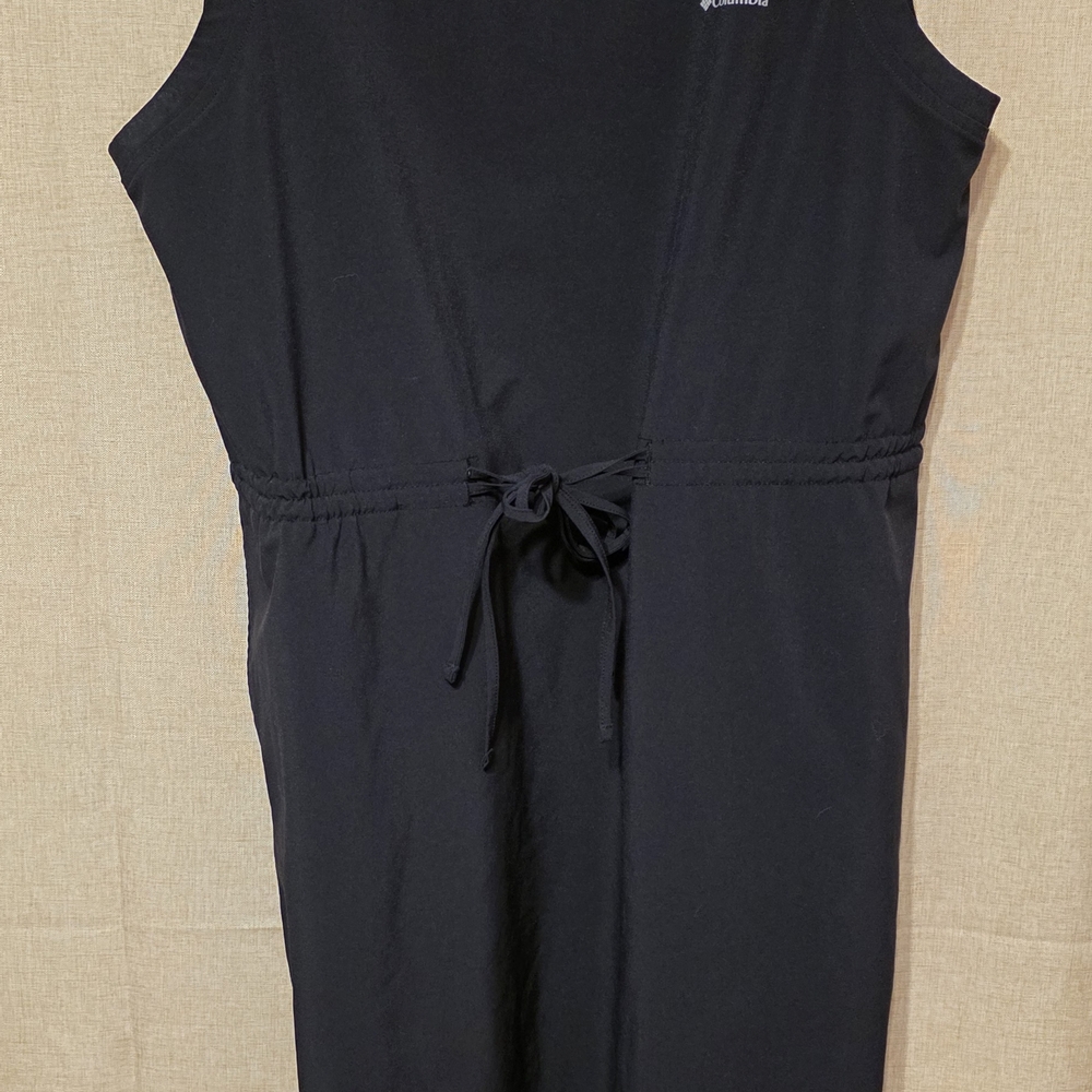 Columbia Black Midi Dress with Waist Tie
